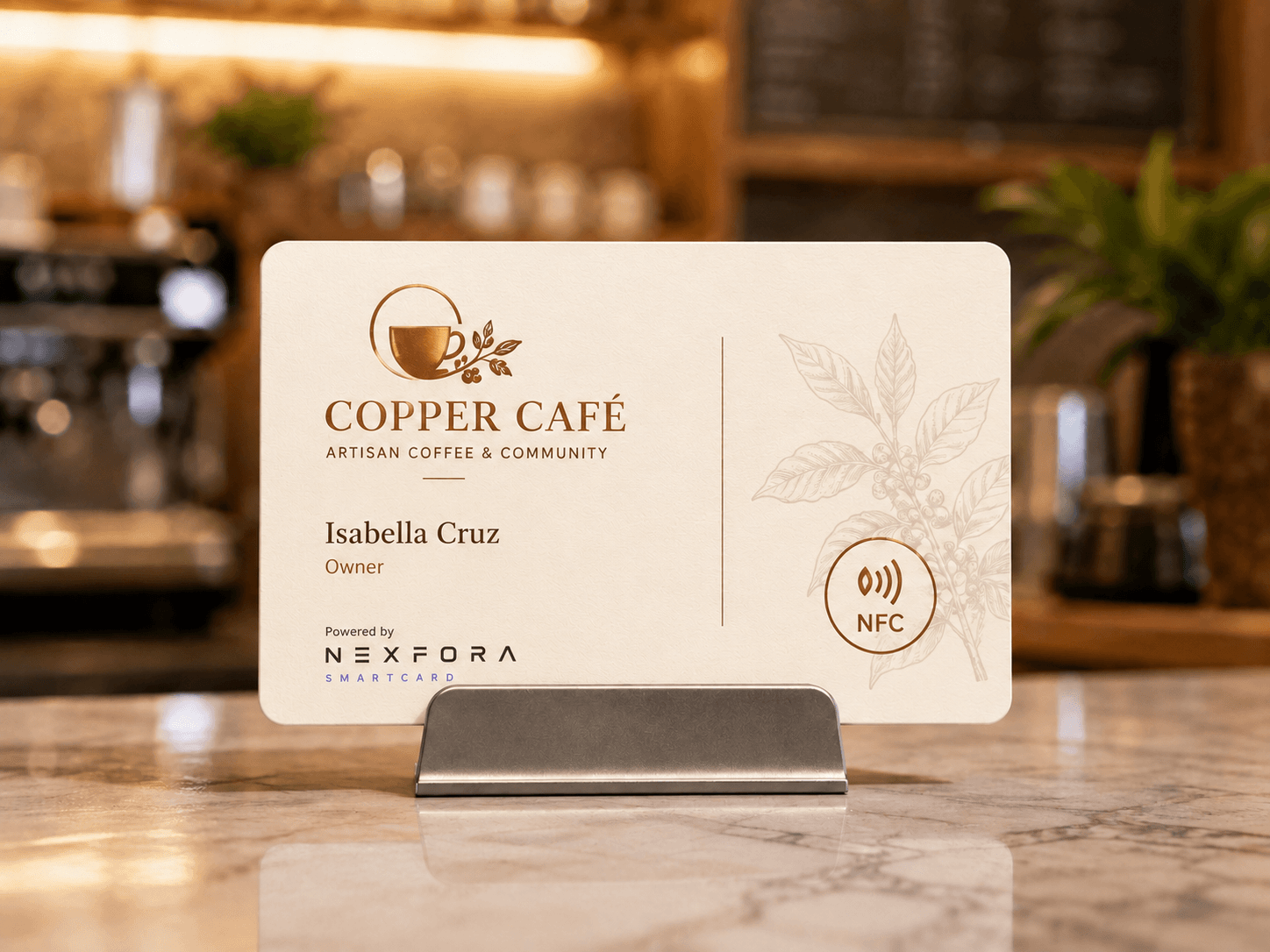 Copper Cafe conceptual NEXFORA SmartCard design